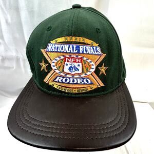 491 of 999 National Finals Rodeo Cap XXXIX 39th Green with leather bill USA made
